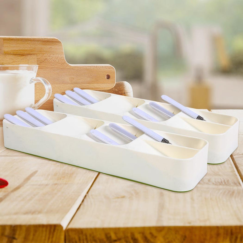 Cutlery Organiser Drying Tray Kitchen Drawer Organizer  Spoon Divider Box x2 Payday Deals