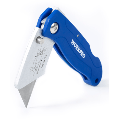 WORKPRO FOLDING UTILITY KNIFE ZINC WITH 10 EXTRA BLADES - Payday Deals
