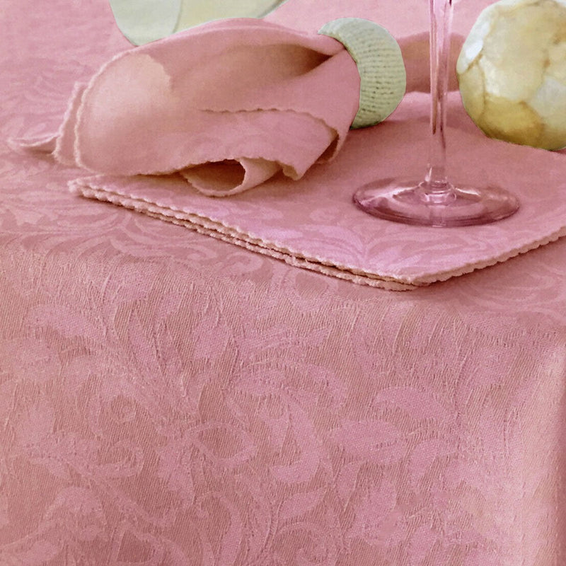 Damask Embossed Tablecloth 160 x 260 cm Blossom Pink Payday Deals