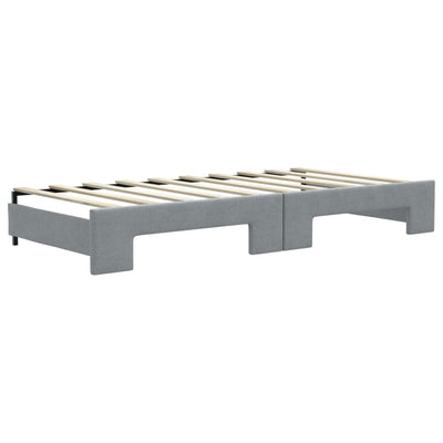 Daybed with Trundle and Drawers Light Grey 90x190 cm Fabric Payday Deals