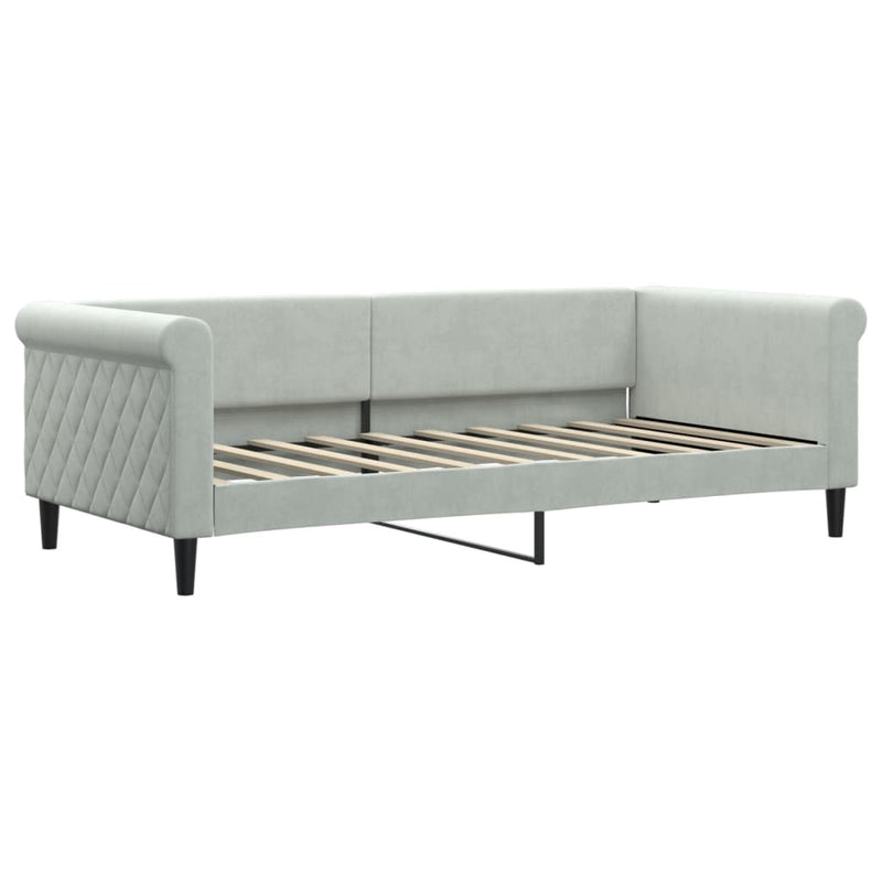 Daybed with Trundle and Drawers Light Grey 90x190 cm Velvet Payday Deals