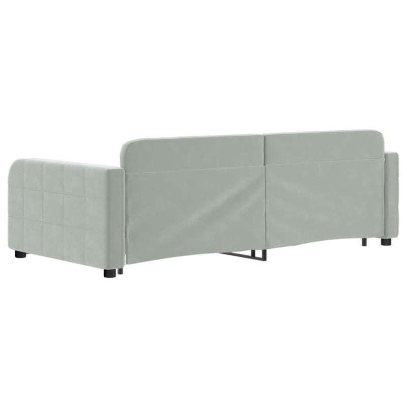 Daybed with Trundle and Drawers Light Grey 90x190 cm Velvet Payday Deals