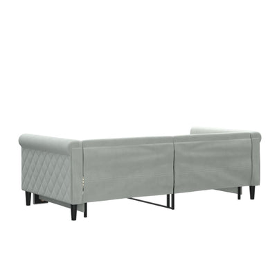 Daybed with Trundle Light Grey 90x190 cm Velvet Payday Deals