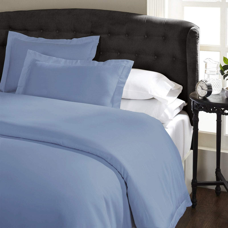 Ddecor Home 1000 Thread Count Quilt Cover Set Cotton Blend Classic Hotel Style Queen Blue Fog Payday Deals