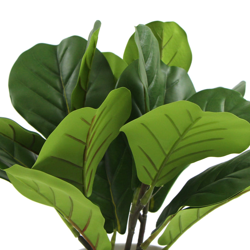 Decorative Potted Dense Artificial Fiddle Leaf Fig In Beautiful Decorative Bowl 37cm Payday Deals
