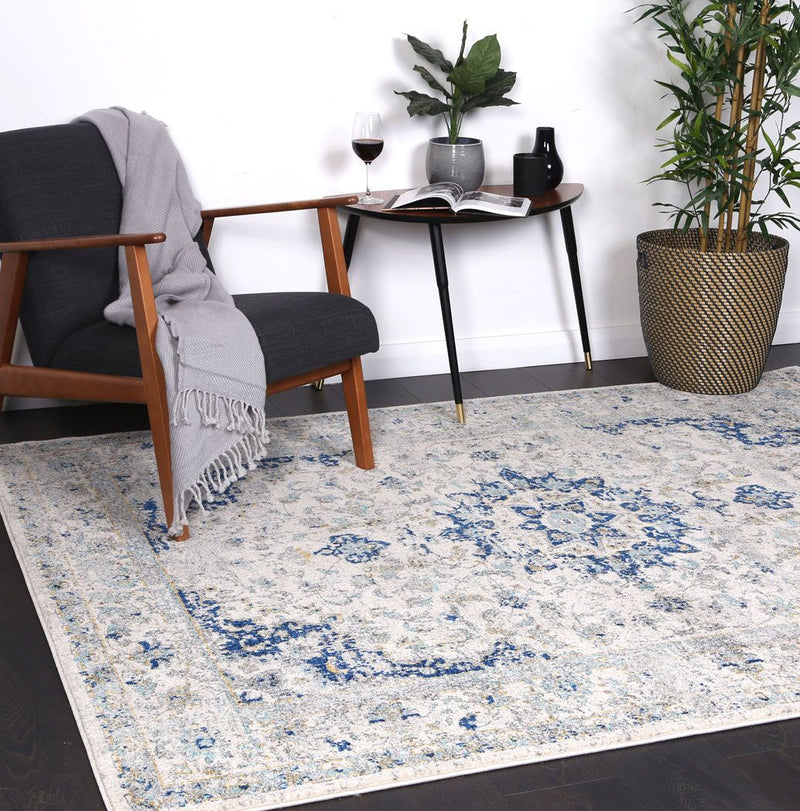 Delicate Navy Blue Traditional Rug 160x230 cm Payday Deals