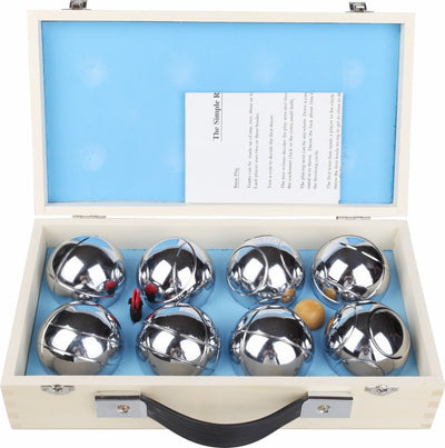 Deluxe Boules Bocce 8 Alloy Ball Set with Wooden Case Payday Deals