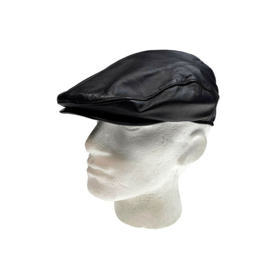 DENTS Men's Leather Cap Hat with Satin Lining Driving Flat Vintage Cabbie Golf - Black Payday Deals