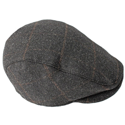 DENTS Tweed Flat Cap Wool Ivy Hat Driving Cabbie Quilted - Black Payday Deals