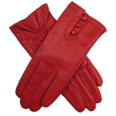Dents Women's Leather Gloves With Button Detail, Elastic Palm & Silk Feel Lining Payday Deals