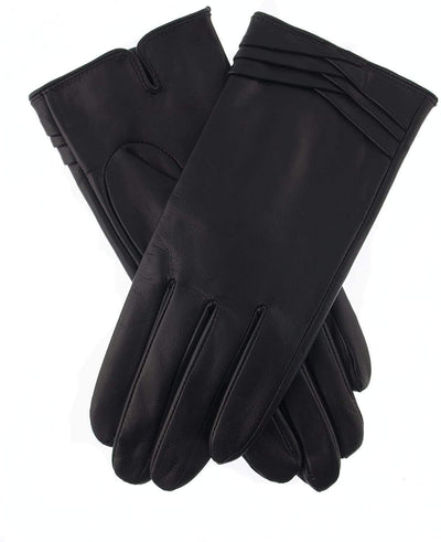Dents Women's Leather Gloves With Pleat Detail And Fine Fleece Lining Payday Deals