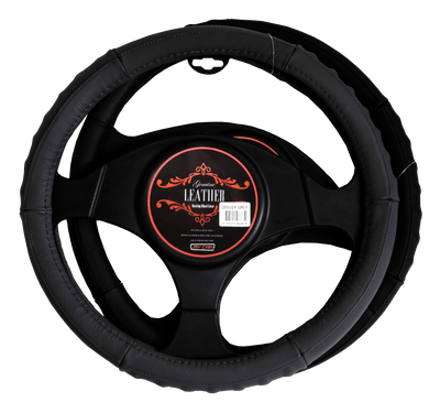 Denver Steering Wheel Cover - Black [Leather]