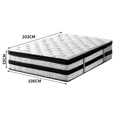 DeramZ 35CM Thickness Euro Top Egg Crate Foam Mattress in King Single Size Payday Deals