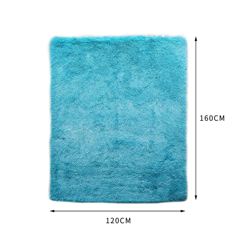 Designer Soft Shag Shaggy Floor Confetti Rug Carpet Home Decor 120x160cm Blue Payday Deals