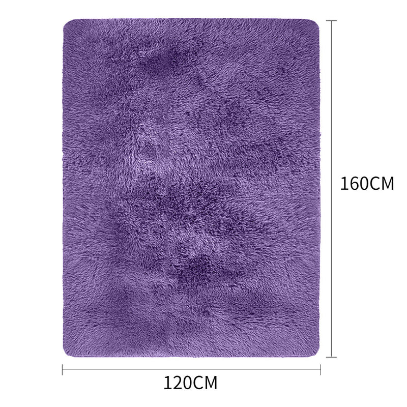 Designer Soft Shag Shaggy Floor Confetti Rug Carpet Home Decor 120x160cm Purple Payday Deals