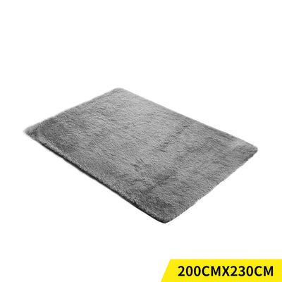 Designer Soft Shag Shaggy Floor Confetti Rug Carpet Home Decor 200x230cm Grey Payday Deals