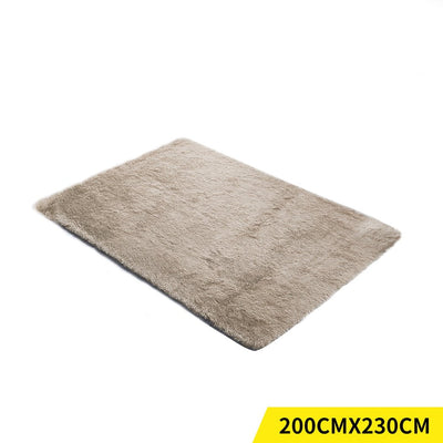 Designer Soft Shag Shaggy Floor Confetti Rug Carpet Home Decor 200x230cm Tan