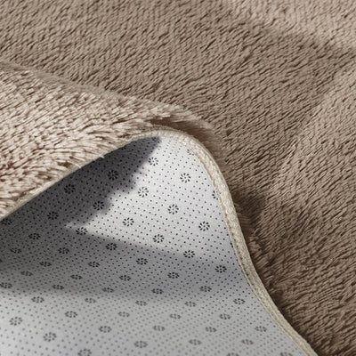 Designer Soft Shag Shaggy Floor Confetti Rug Carpet Home Decor 200x230cm Tan Payday Deals