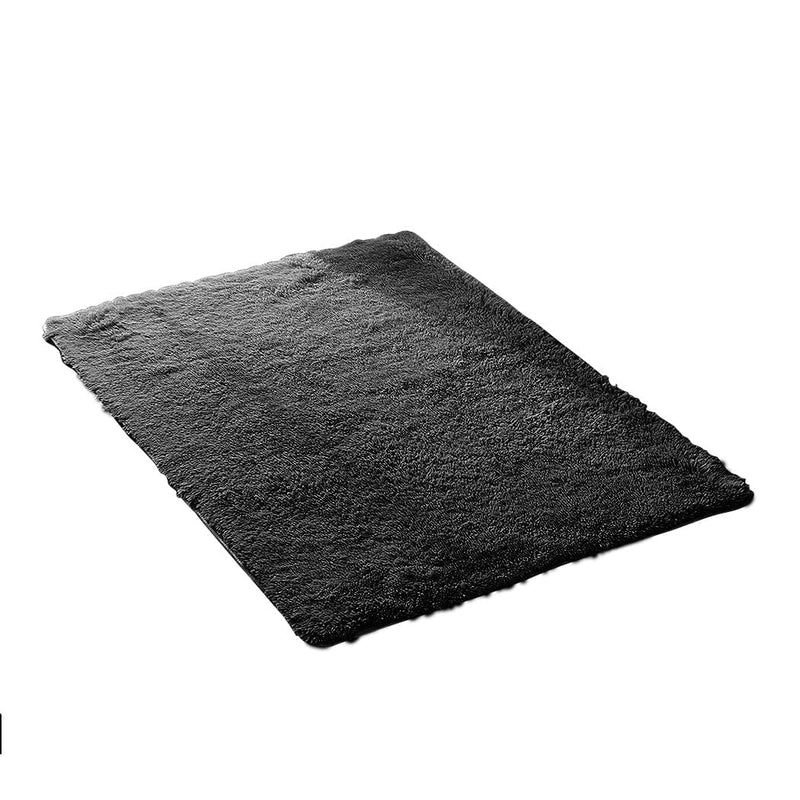 Designer Soft Shag Shaggy Floor Confetti Rug Carpet Home Decor 80x120cm Black Payday Deals