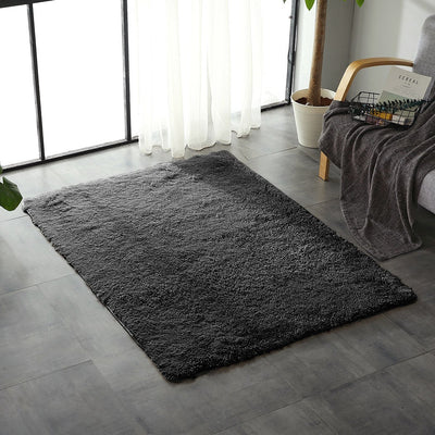Designer Soft Shag Shaggy Floor Confetti Rug Carpet Home Decor 80x120cm Black Payday Deals
