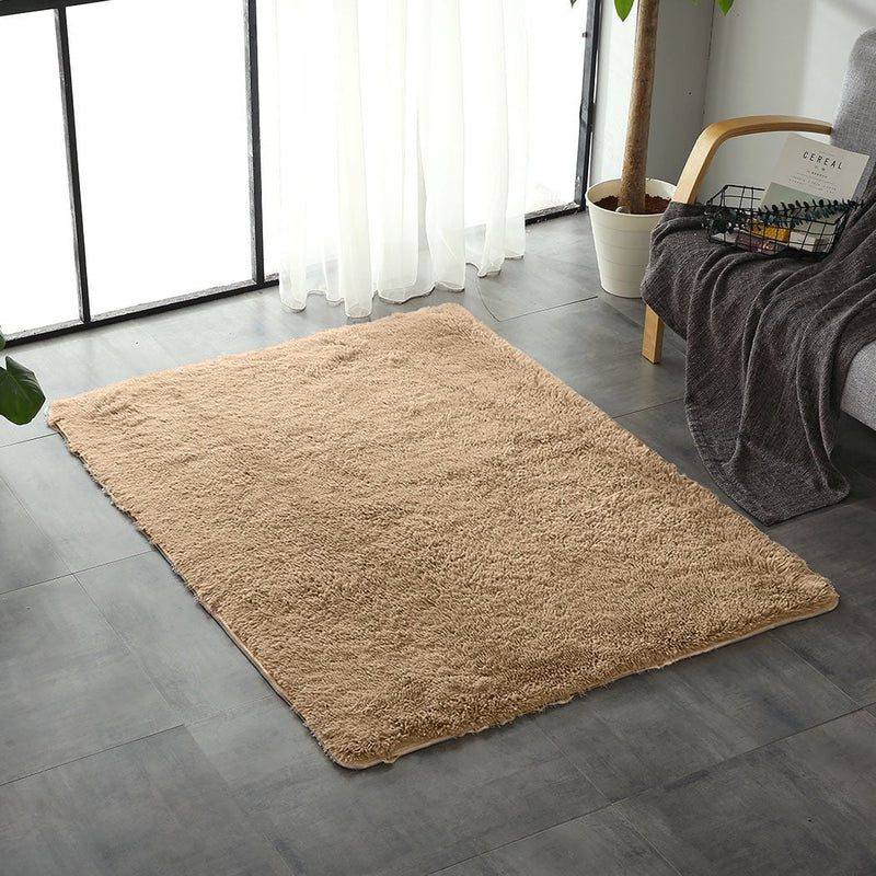 Designer Soft Shag Shaggy Floor Confetti Rug Carpet Home Decor 80x120cmTan Payday Deals
