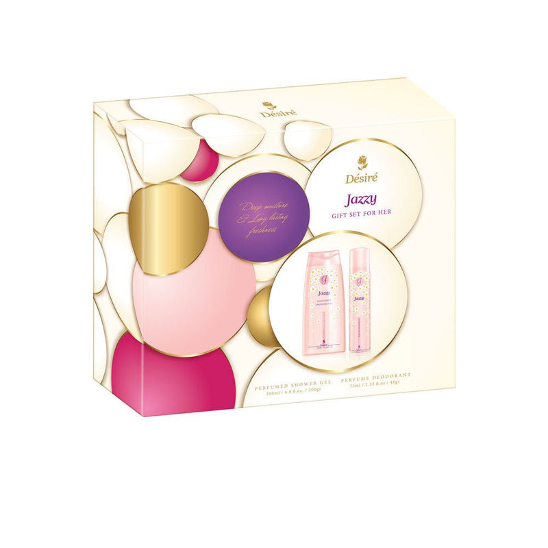 Desire Jazzy Gift Pack Set For Her 75ml Body Spray Deo And 200ml Shower Gel Payday Deals