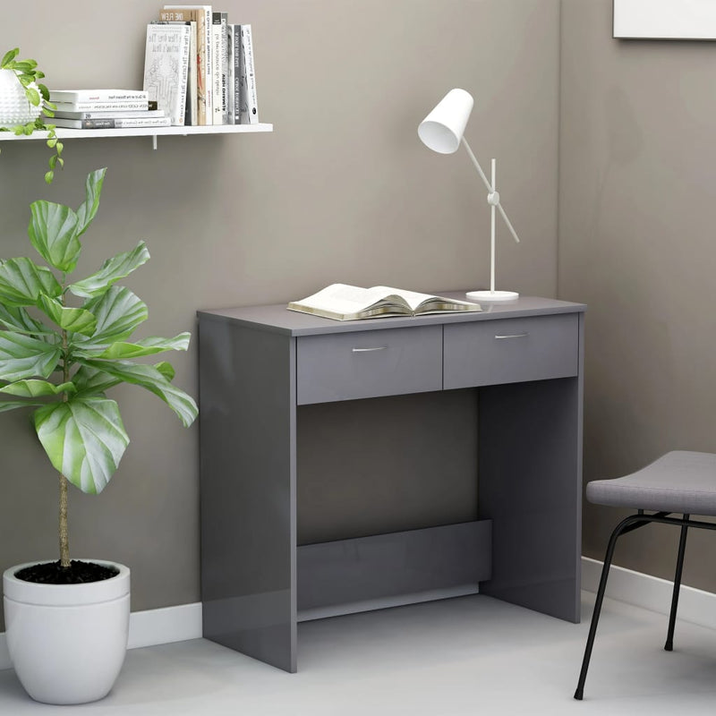 Desk High Gloss Grey 80x40x75 cm Engineered Wood Payday Deals