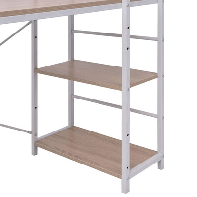 Desk with 4-Tier Bookcase Oak Payday Deals