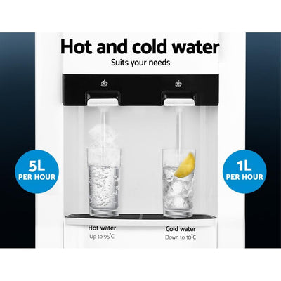 Devanti 22L Water Cooler Dispenser Bench Top Filter Purifier Hot Cold Dual Water Taps