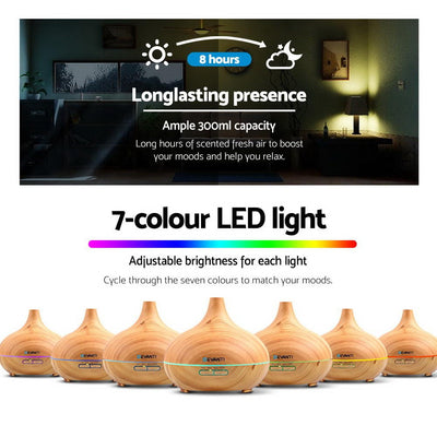 Devanti 300ml 4 in 1 Aroma Diffuser - Light Wood Payday Deals