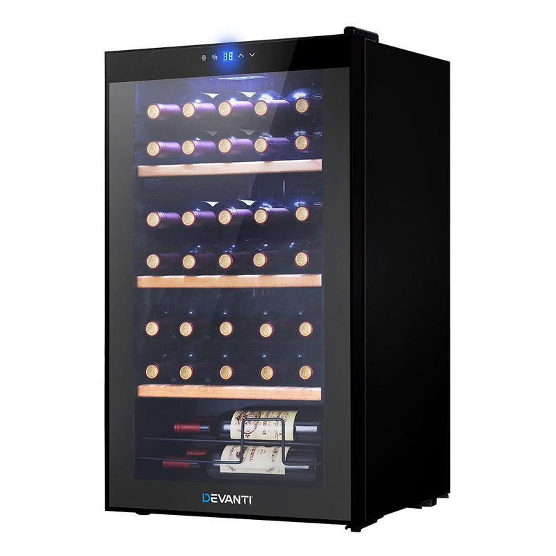 Devanti 34 Bottles Wine Cooler Compressor Chiller Beverage Fridge Payday Deals