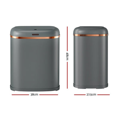 Devanti 38L Motion Sensor Bin Rubbish Automatic Grey Payday Deals