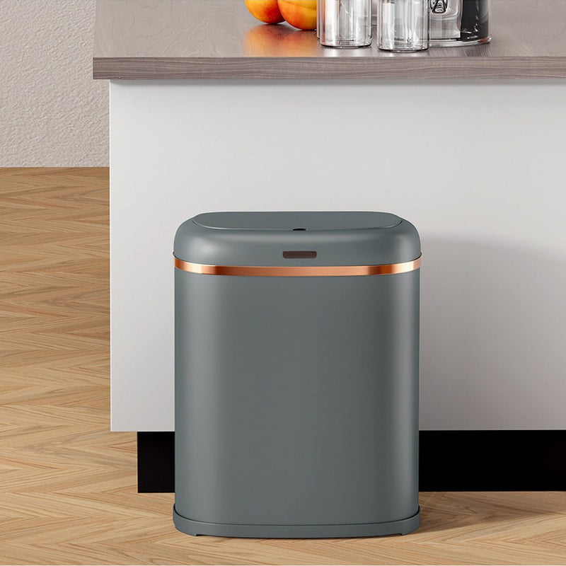 Devanti 38L Motion Sensor Bin Rubbish Automatic Grey Payday Deals