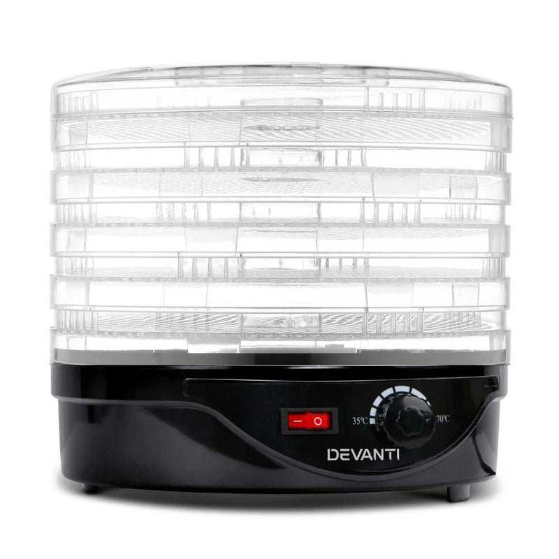 Devanti 5 Trays Food Dehydrator Fruit Dehydrators Pet Beef Jerky Dryer Black Payday Deals