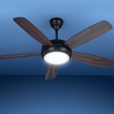 Devanti 52'' Ceiling Fan AC Motor 5 Blades w/Light - Dark Wood Payday Deals