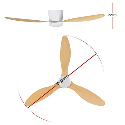 Devanti 52'' Ceiling Fan DC Motor w/Light w/Remote - Light Wood Payday Deals