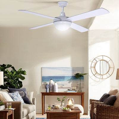 Devanti 52'' Ceiling Fan w/Light w/Remote Timer - White Payday Deals