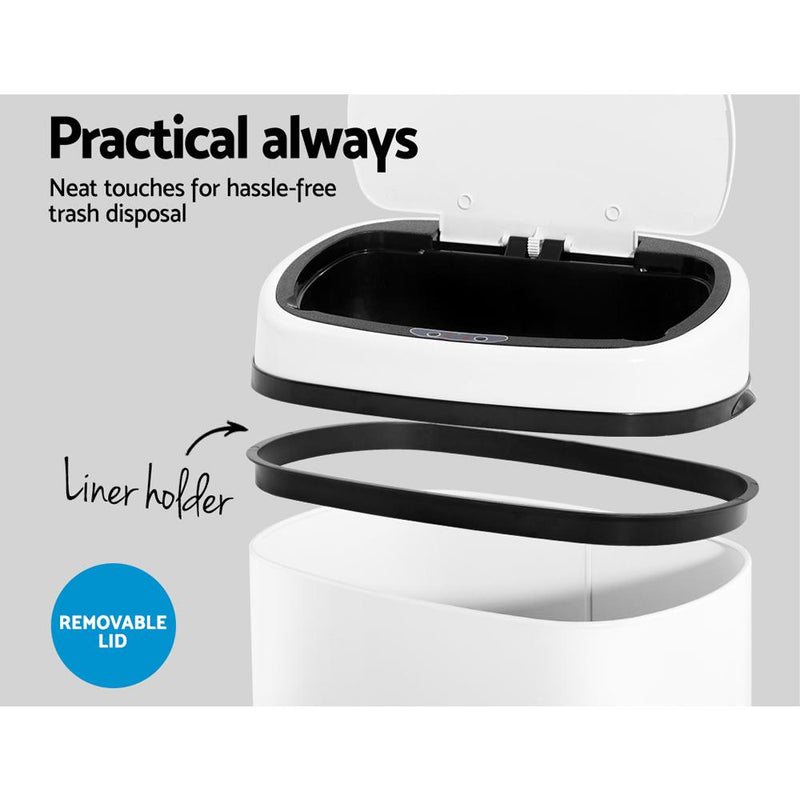 Devanti 58L Sensor Bin White Payday Deals