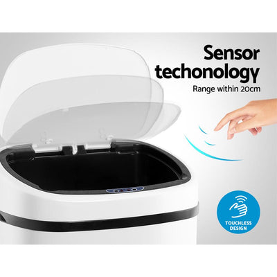 Devanti 58L Sensor Bin White Payday Deals