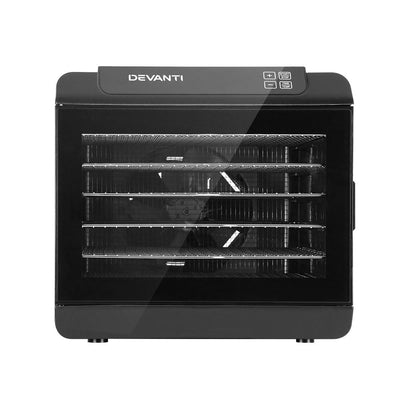 Devanti 6 Tray Food Dehydrators Commercial Beef Jerky Maker Fruit Dryer Black Payday Deals