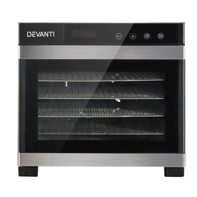 DEVANTi 6 Trays Commercial Food Dehydrator Stainless Steel Fruit Dryer Payday Deals