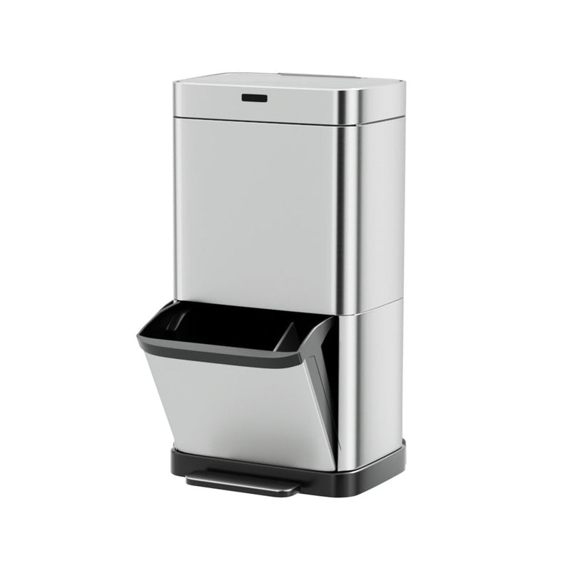 Devanti 70L Motion Sensor Bin Pedal Bins Automatic Siver Payday Deals