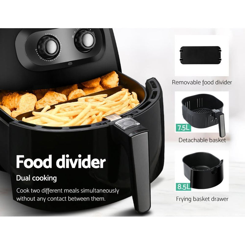 Devanti Air Fryer 8.5L Healthy Cooker Kitchen Oven Convection Low Fat Oil Free