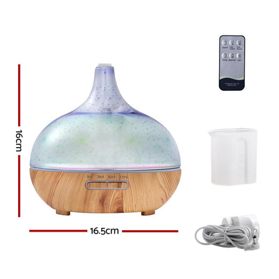 DEVANTI Aroma Aromatherapy Diffuser 3D LED Night Light Firework Air Humidifier Purifier 400ml Remote Control Payday Deals