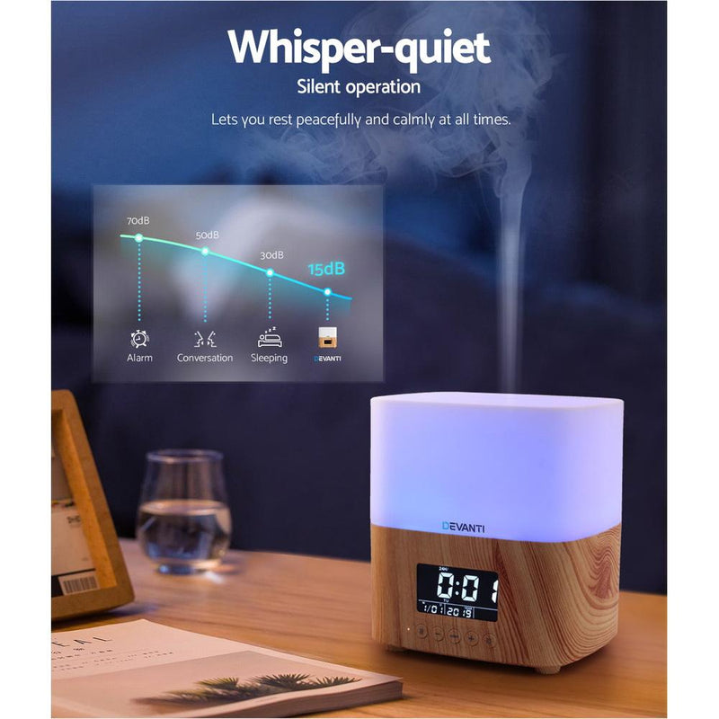 Devanti Aroma Diffuser Aromatherapy Humidifier Essential Oil Clock Payday Deals