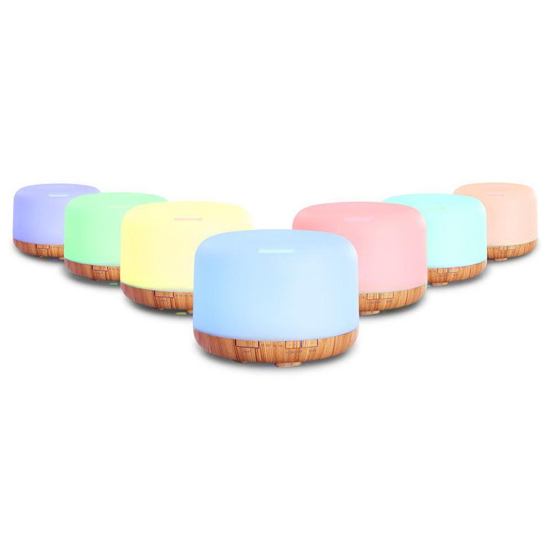 DEVANTI Aroma Diffuser Aromatherapy LED Night Light Air Humidifier Purifier Light Wood Grain 500ml Payday Deals