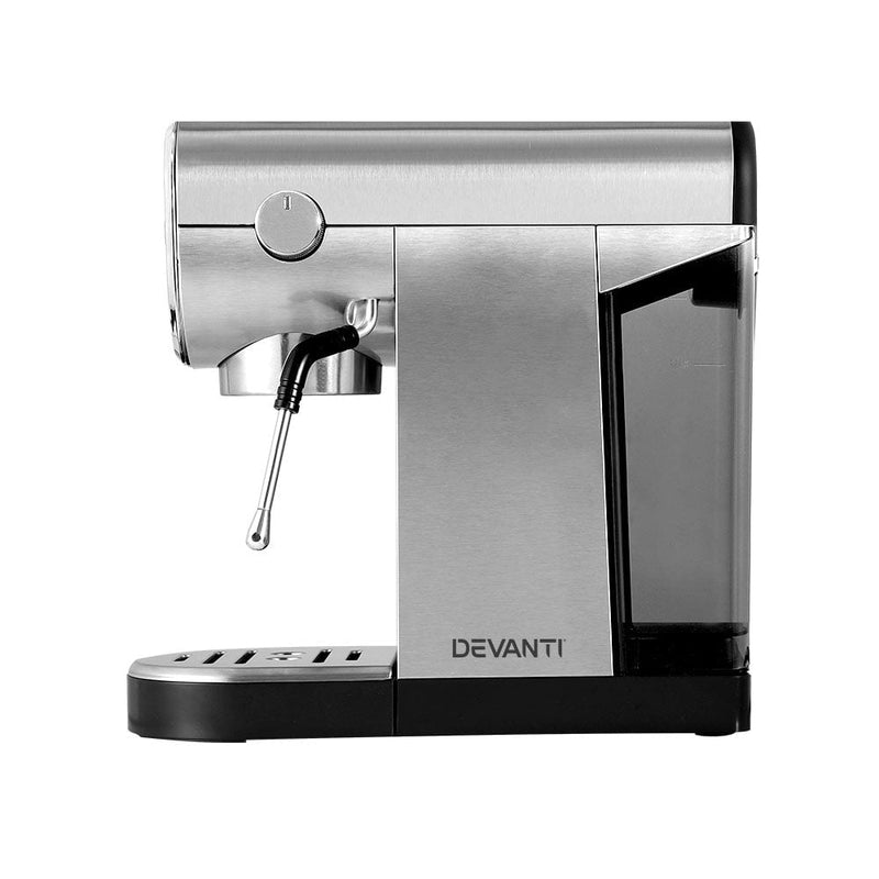 Devanti Coffee Machine Espresso Maker 20 Bar Milk Frother Cappuccino Latte Cafe Payday Deals