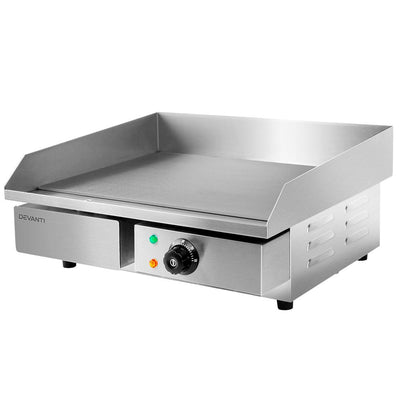 Devanti Commercial Electric Griddle BBQ Grill Pan Hot Plate Stainless Steel