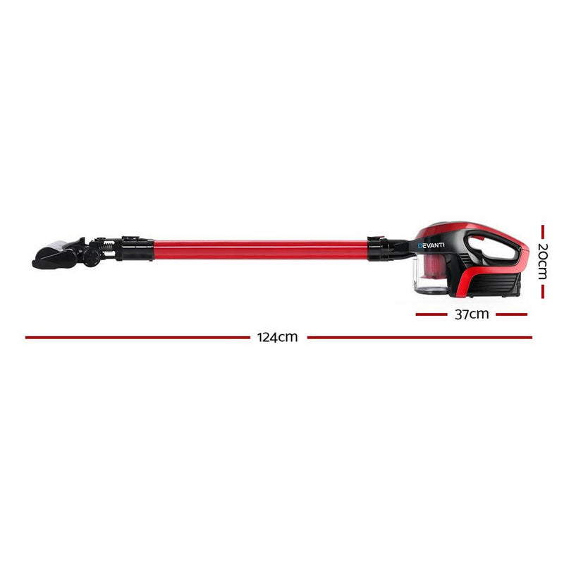 Devanti Cordless 150W Handstick Vacuum Cleaner - Red and Black Payday Deals