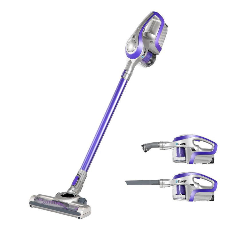 Devanti Cordless Stick Vacuum Cleaner - Purple & Grey Payday Deals